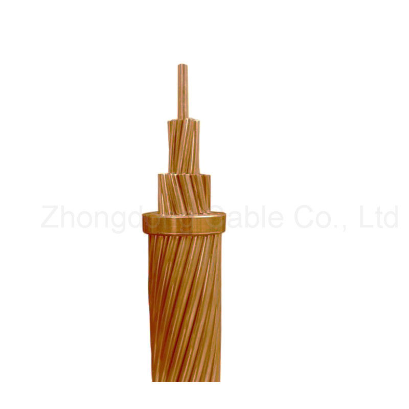 High Voltage Bare Copper Overhead Conductor Solid Flexible 10~185mm2
