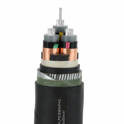 Chất lượng Cáp điện lực 26/35kV 3 lõi 300-630 mm² AL XLPE CWS SWA PVC bọc thép cho phân phối ngầm Nhà máy